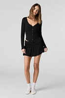Jersey Foldover Waist Mini Skort