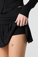 Jersey Foldover Waist Mini Skort