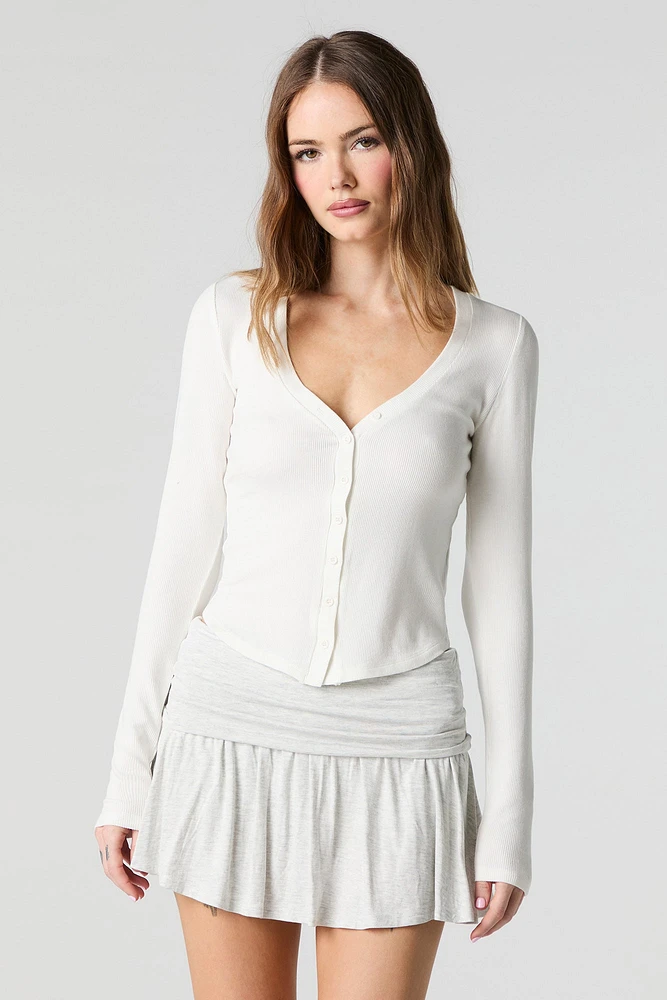 Jersey Foldover Waist Mini Skort