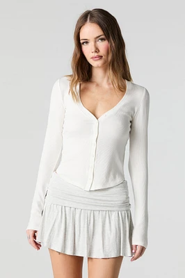 Jersey Foldover Waist Mini Skort