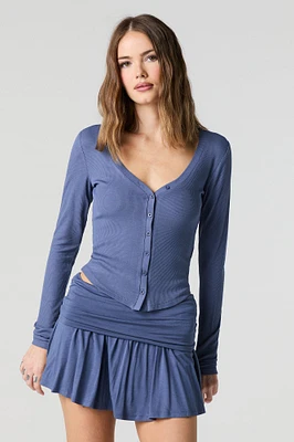 Minijupe-short en jersey à taille repliée