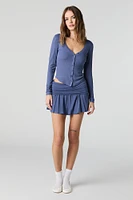 Minijupe-short en jersey à taille repliée