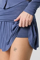 Minijupe-short en jersey à taille repliée