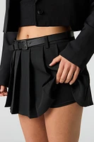 Belted Pleated Mini Skort