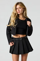 Belted Pleated Mini Skort