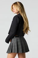 Belted Pleated Mini Skort