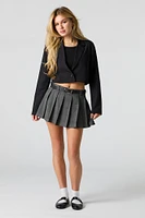 Belted Pleated Mini Skort