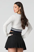 Belted Pleated Mini Skort
