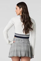 Minijupe-short plissée avec ceinture