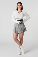 Minijupe-short plissée avec ceinture