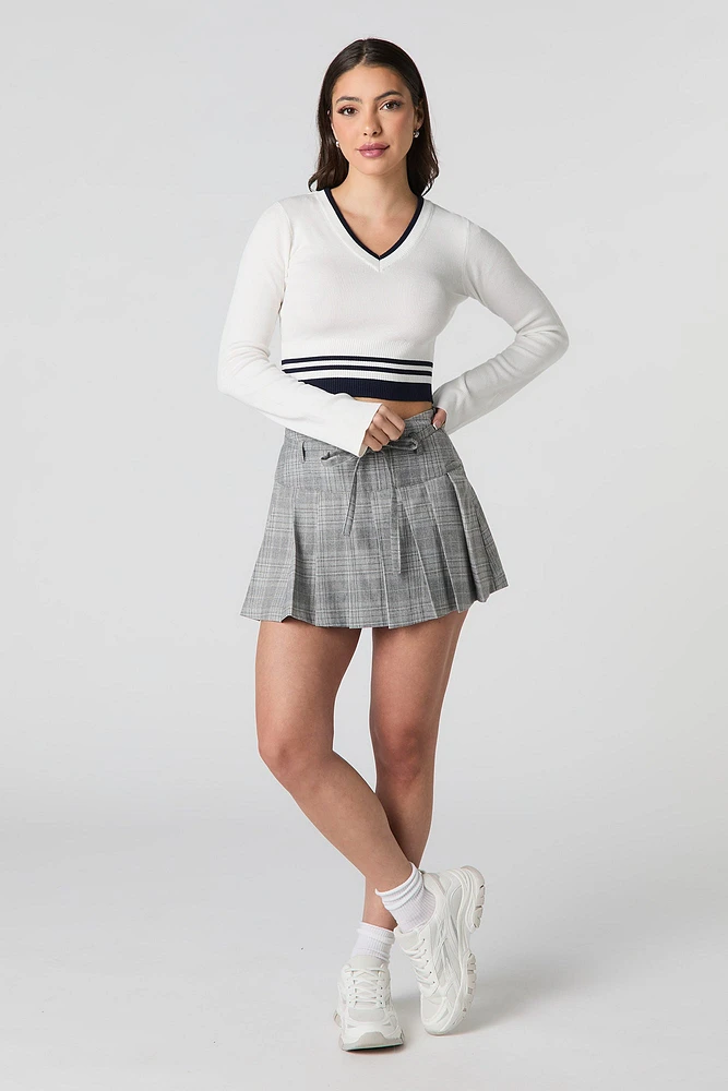 Belted Pleated Mini Skort