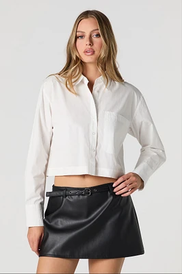 Minijupe-short en similicuir avec ceinture