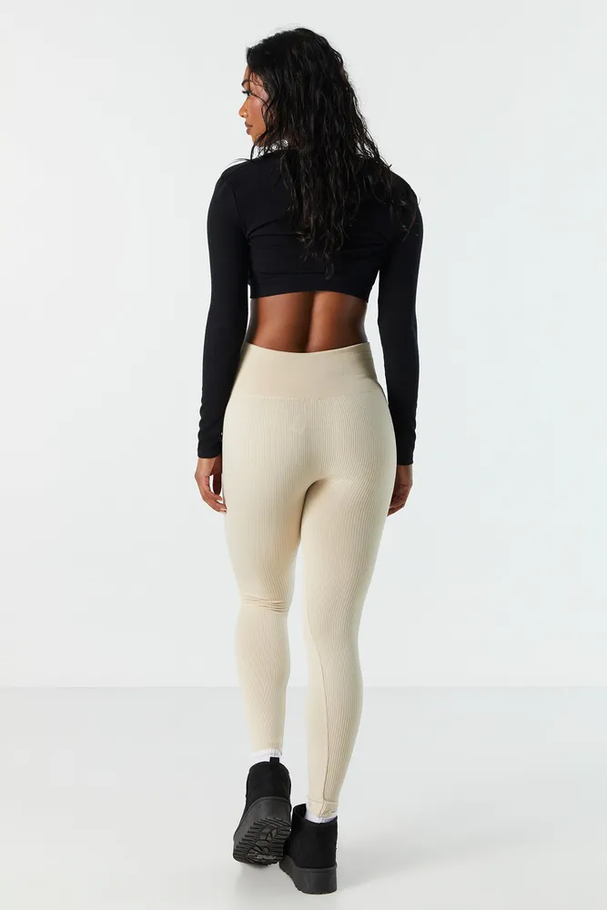 Stitches Solid Ribbed Legging
