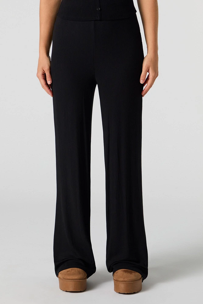 Ribbed Wide Leg Pant