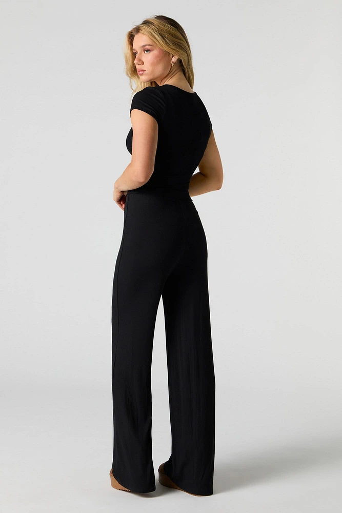 Ribbed Wide Leg Pant