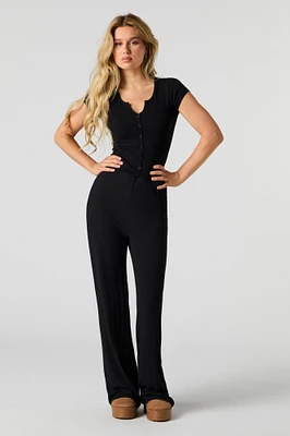 Ribbed Wide Leg Pant