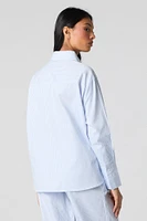 Haut de pyjama boutonné rayé à manches longues