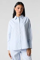 Haut de pyjama boutonné rayé à manches longues