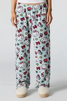 Pantalon de pyjama pelucheux Noël à imprimé Hello Kitty