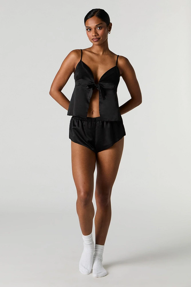 Satin Babydoll Tank & Short 2 Piece Pajama Set