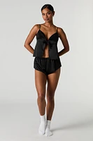 Satin Babydoll Tank & Short 2 Piece Pajama Set