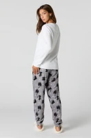 Ensemble pyjama avec haut Ã  manches longues et pantalon en peluche