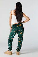 Velour Print Pajama Jogger