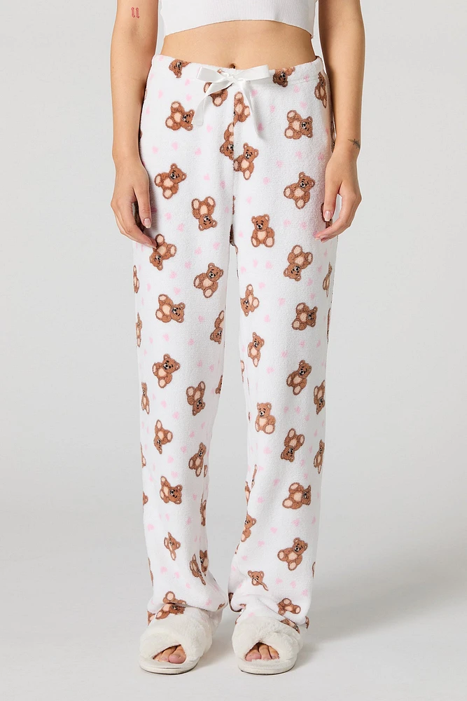 Pantalon de pyjama imprimé en peluche