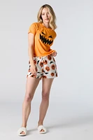 Ensemble d'Halloween avec t-shirt et short à imprimé