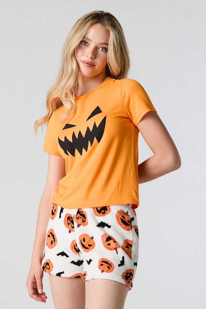 Ensemble d'Halloween avec t-shirt et short à imprimé