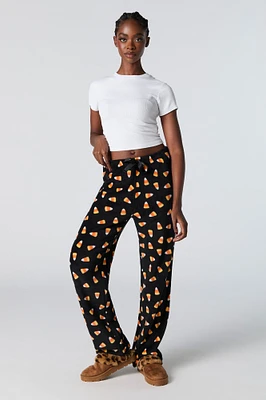 Halloween Printed Plush Pajama Pant