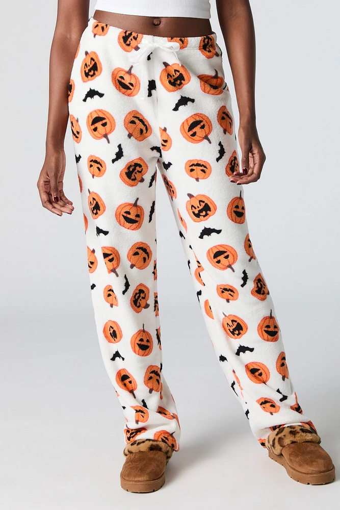 Pantalon de pyjama en peluche à imprimé Halloween