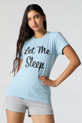 T-shirt de pyjama à imprimé Let Me Sleep