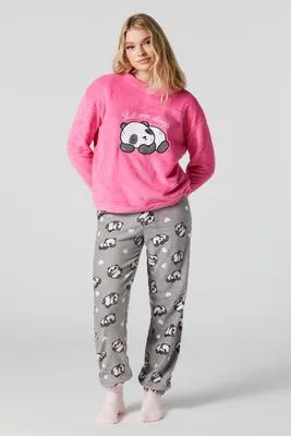Plush 2 Piece Pajama Set