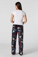 Printed Plush Pajama Pant