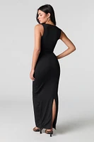 Contour Square Neck Slit Back Maxi Dress