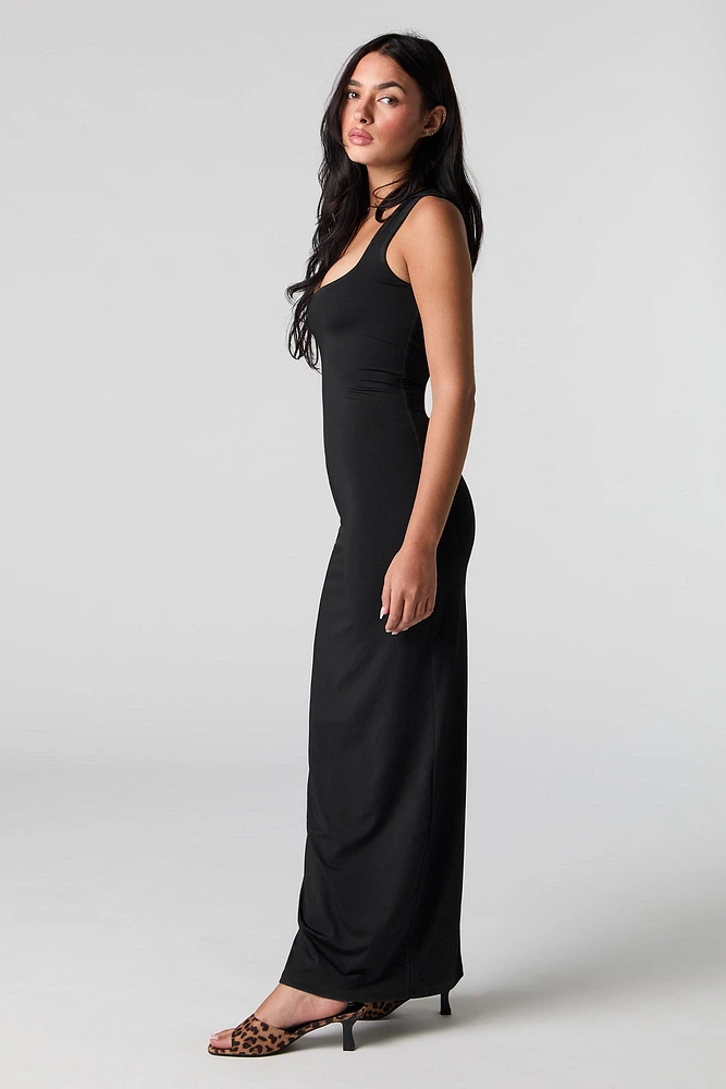 Contour Square Neck Slit Back Maxi Dress