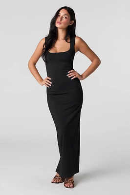 Contour Square Neck Slit Back Maxi Dress