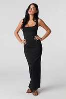 Contour Square Neck Slit Back Maxi Dress
