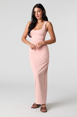 Contour Square Neck Slit Back Maxi Dress