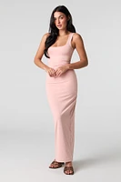 Contour Square Neck Slit Back Maxi Dress