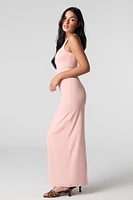 Contour Square Neck Slit Back Maxi Dress