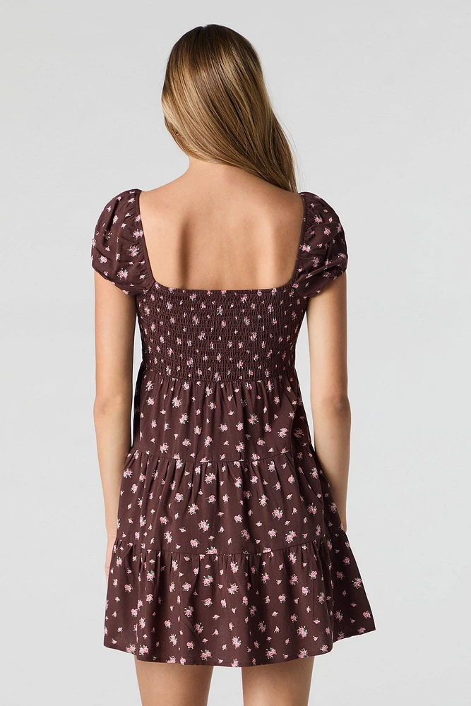 Floral Smocked Tiered Mini Dress