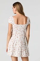 Floral Smocked Tiered Mini Dress
