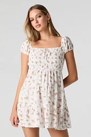 Floral Smocked Tiered Mini Dress