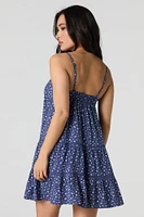 Floral Printed Tiered Babydoll Mini Dress