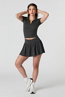 Ribbed Knit Flowy Mini Skort
