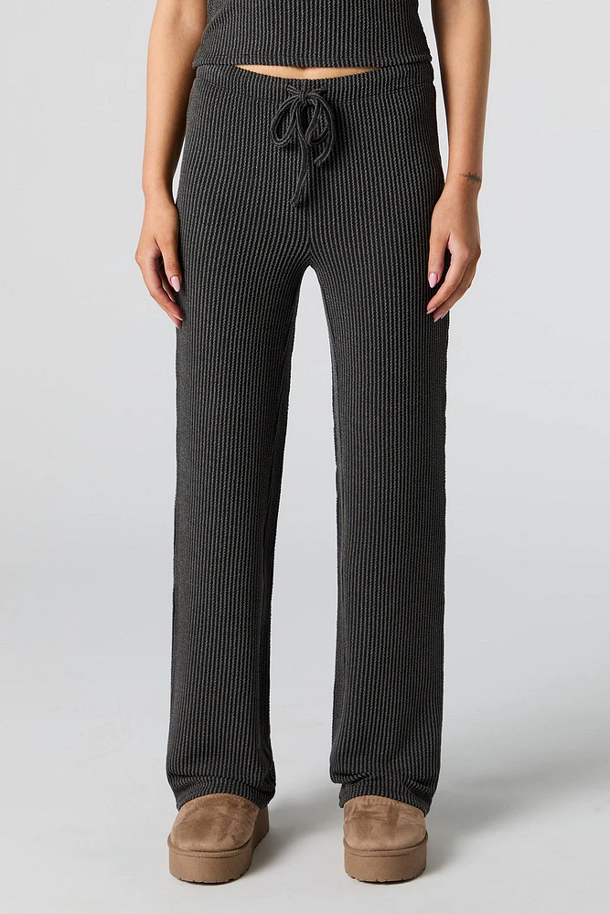 Textured Ribbed Wide Leg Pant