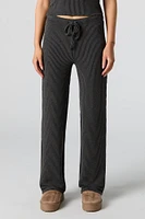 Textured Ribbed Wide Leg Pant