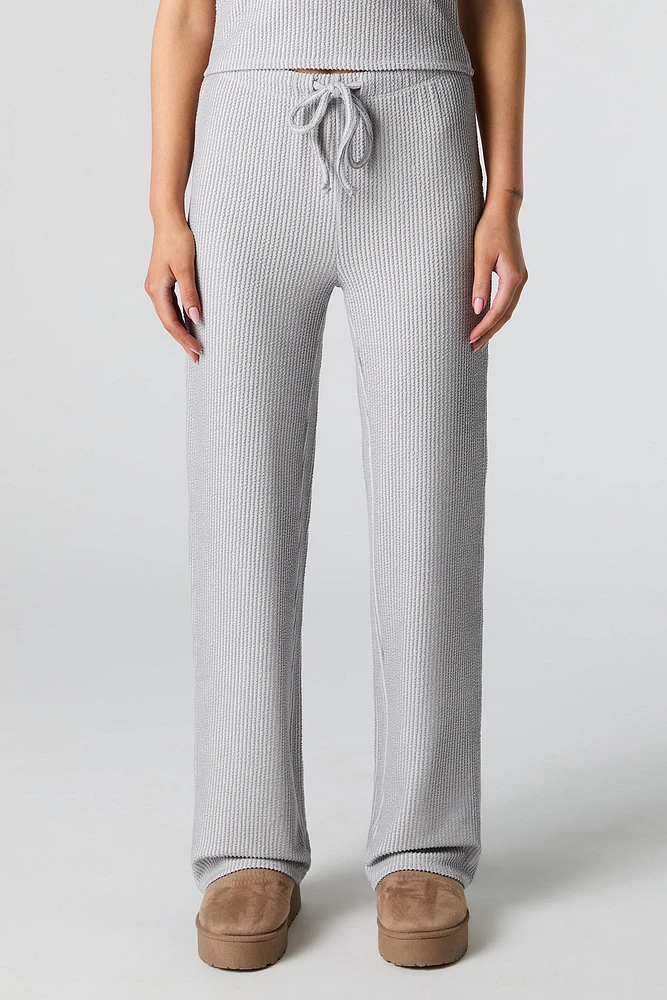 Pantalon à jambe large côtelé textur